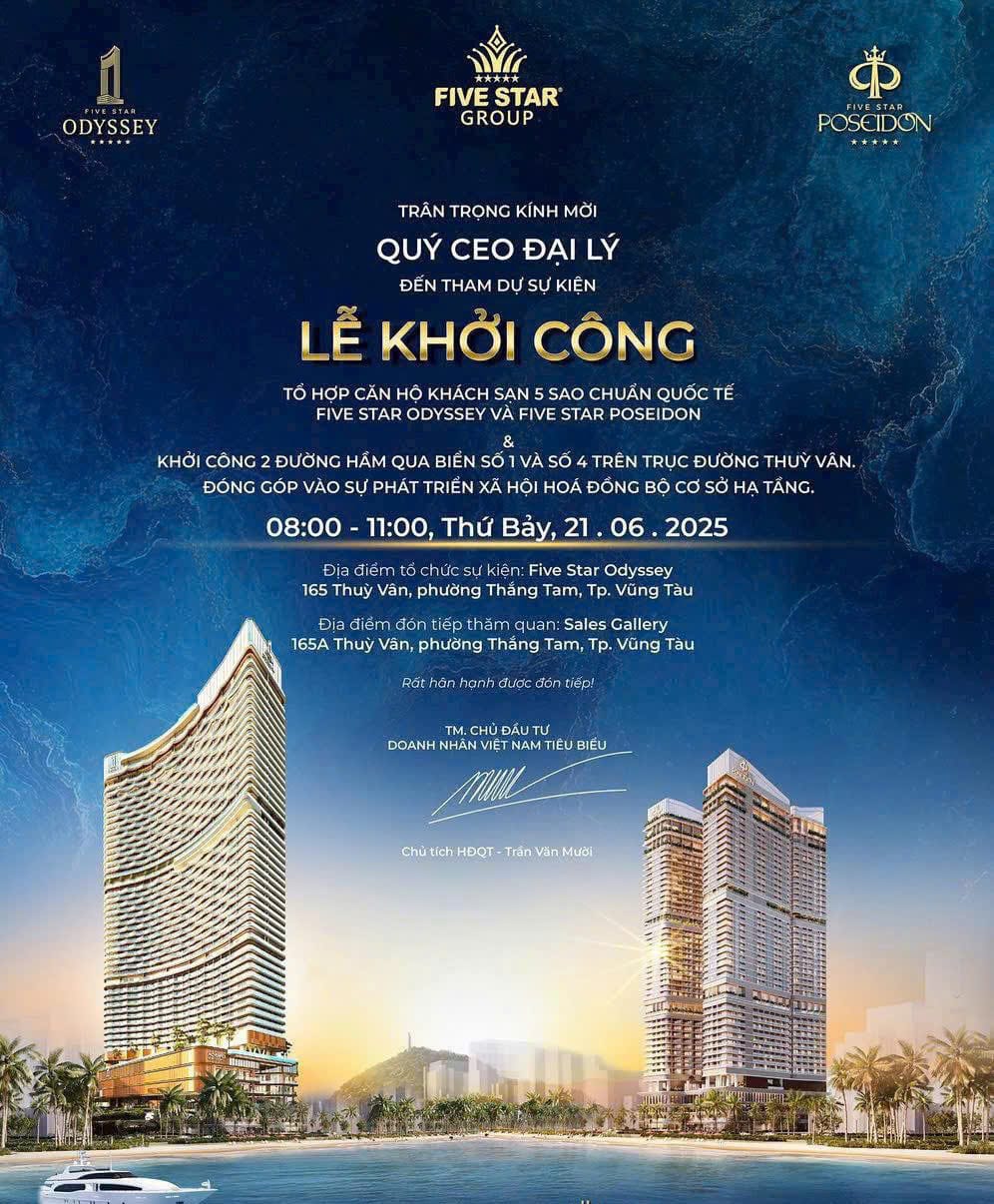 CHÍNH THỨC KHỞI CÔNG 2 TỔ HỢP CĂN HỘ KHÁCH SẠN FIVE STAR POSEIDON VÀ FIVE STAR ODYSSEY CHÍNH THỨC KHỞI CÔNG 2 TỔ HỢP CĂN HỘ KHÁCH SẠN FIVE STAR POSEIDON VÀ FIVE STAR ODYSSEY